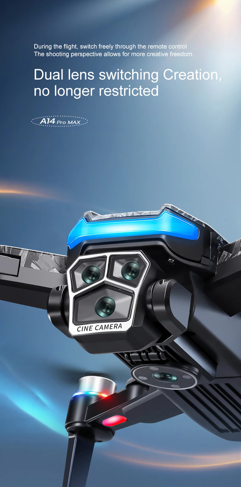 SkyTech A14 Pro Max Drone - Dual 8K HD Cameras With 5G WiFi GPS And Brushless Motors by Tech-Home Store