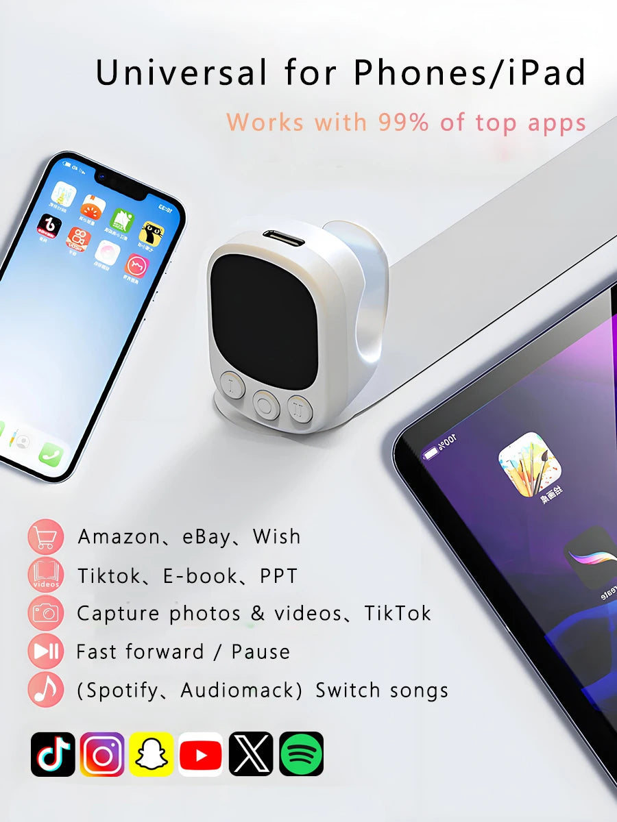 Mouse Ring Remote Control with Touchpad,Smart Automatic Screen Clicker Device，Continuous Clicker，Scrolling Ring Remote Control S by Tech-Home Store