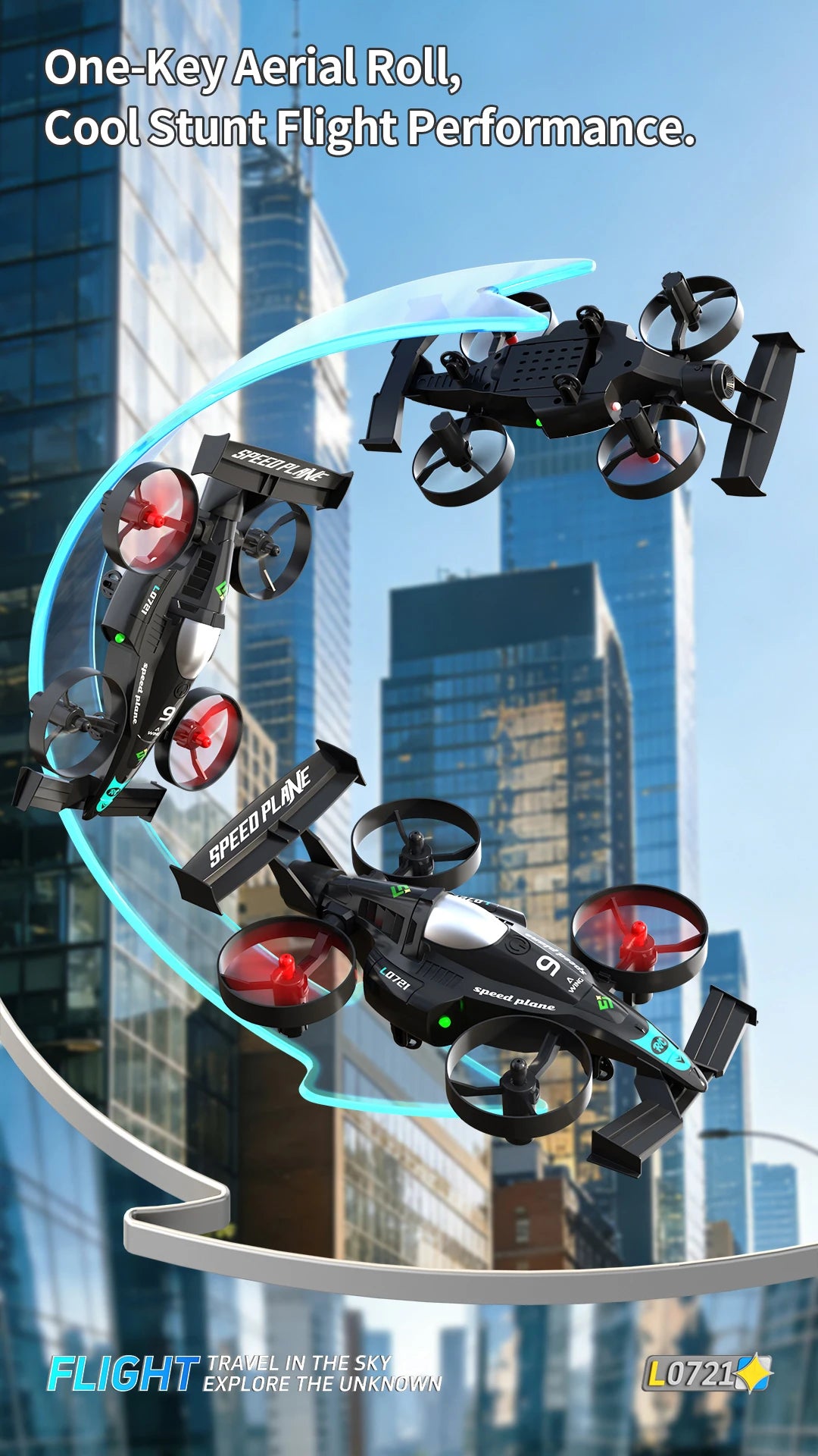 2-in-1 Land-Air Dual Dual RC Quadcopter & RC Drift Car 2.4G Remote Control Airplane One-Key Roll 360° Flips Electric RC Toys by Tech-Home Store