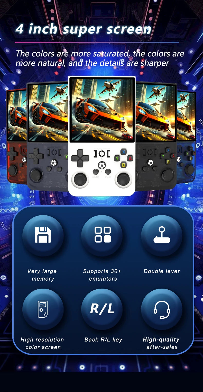 R36 Max Console Handheld Game Players 4inch IPS Screen Open Source Console Retro Pocket Video Player 64G/128G Up to 22000+ Games by Tech-Home Store