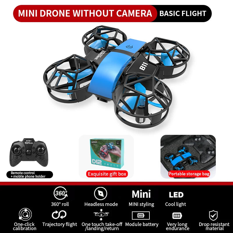 Dowellin D12 Drone Mini Remote Control Aircraft - Ultralight 35g With Dual HD Cameras For Easy Indoor Flying by Tech-Home Store