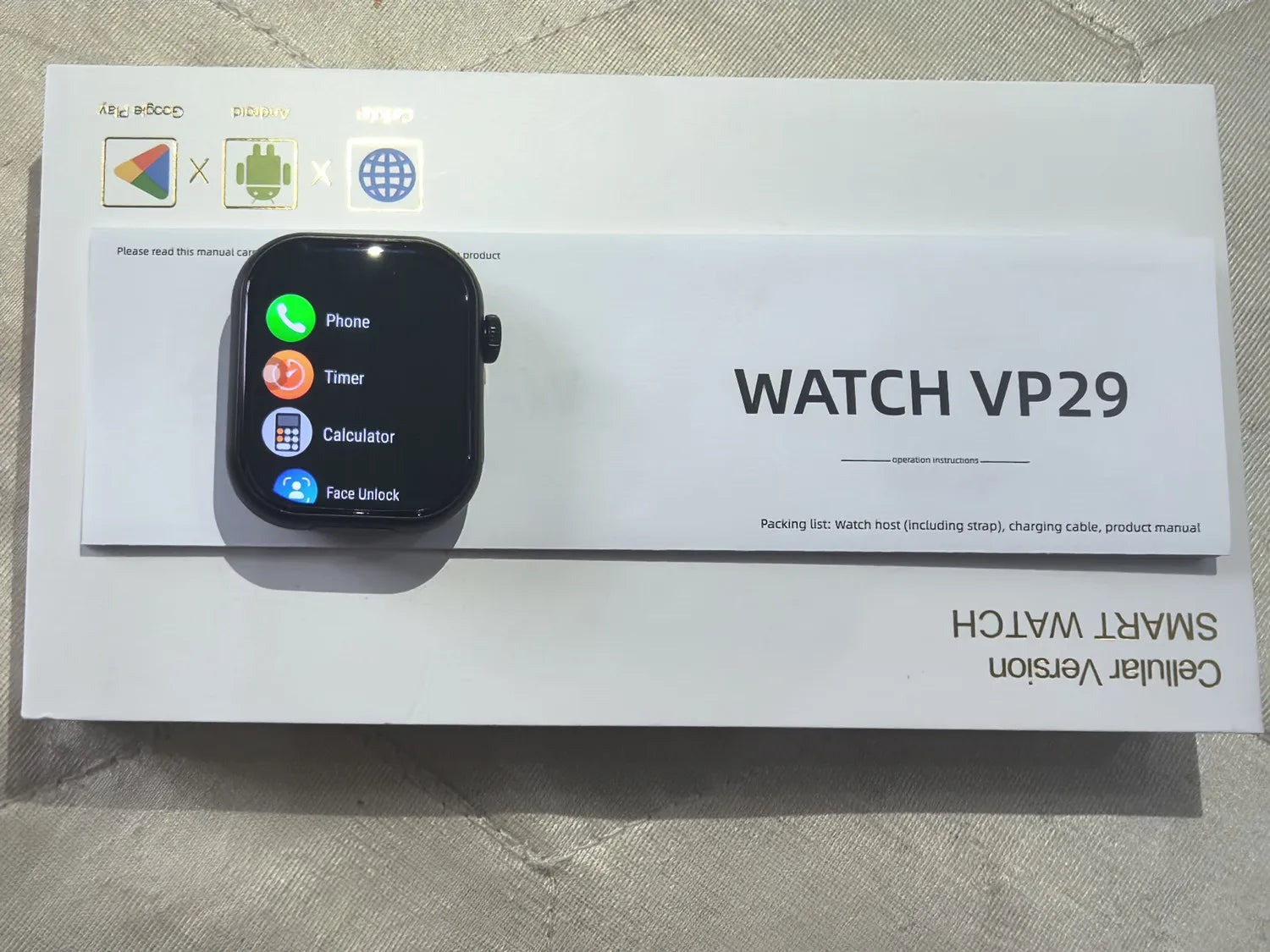 VP29 Smart Watch 4G Android SIM card 2.13" HD AMOLED Screen 800W Camera 1380mAh GPS WIFI Global Network smart watches for men by Tech-Home Store