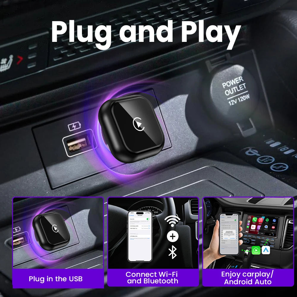 2026 NEW Wireless Carplay Adapter Android Auto 2in 1 Smart Dongle For iphone Android Phone For Volvo Benz Mg Kia Chery VW Honda by Tech-Home Store