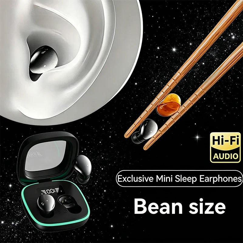 B51-Invisible Mini Headphones, Wireless Bluetooth Compatible, Long Battery Life, Microscopic Compact Hidden Ear Tips by Tech-Home Store