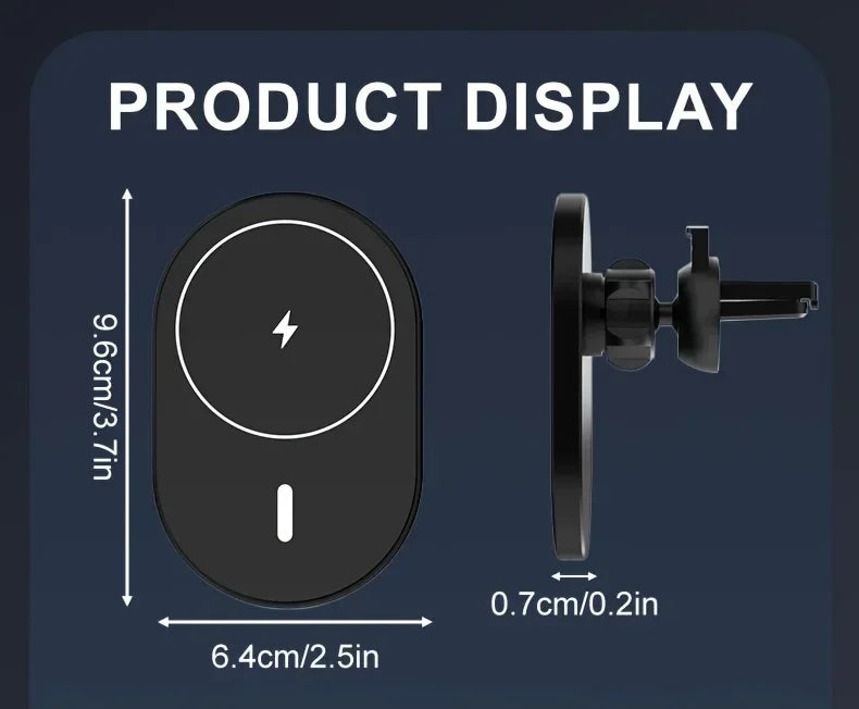 MagGrip Car Wireless Charger Holder For MagSafe iPhone 12 13 14 15 16 17 Pro Max On Air Vent - 15W Fast Charging by Tech-Home Store