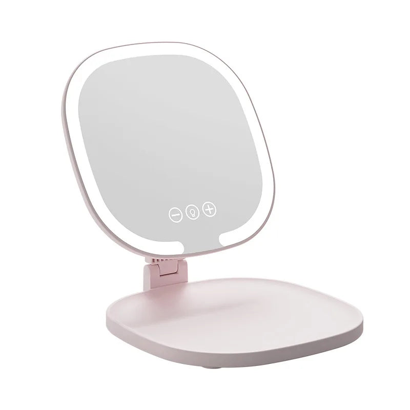 Foldable Three Color LED Light Makeup Mirror by Tech-Home Store