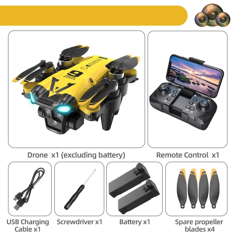 New B9 Pro RC Drone 4K 1080P Wide Angle Dual HD Camera Foldable Quadcopter WiFi FPV Altitude Hold， Long Endurance Drone - Equipped With Optical Flow Positioning And Dual High-definition Cameras, It Is The Perfect Gift For A by Tech-Home Store