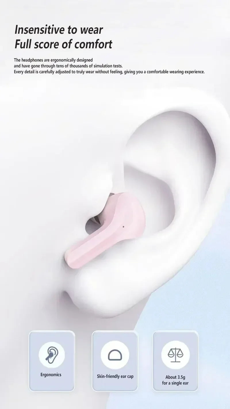 Original T2 Wireless Bluetooth Earphone Transparent HIFI Headphones LED Power Digital Display Stereo Sound Earphones for Xiaomi by Tech-Home Store