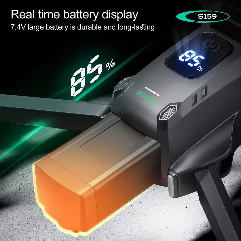 S159 GPS Drone 8K HD Dual Camera Professional 360° Obstacle Avoidance Brushless Foldable Quadcopter with Screen 5G WiFi Dron Toy by Tech-Home Store