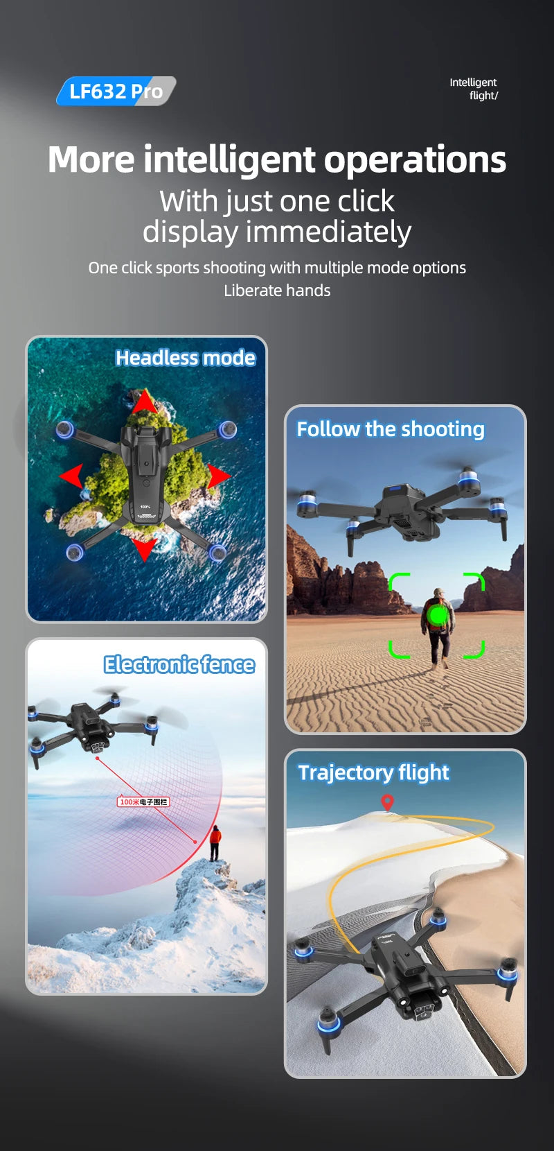 LF632 5G RC Drone Brushless Intelligent HD Dual Camera WIFI FPV Optical Flow Obstacle Avoidance Foldable Quadcopter Model Toys by Tech-Home Store