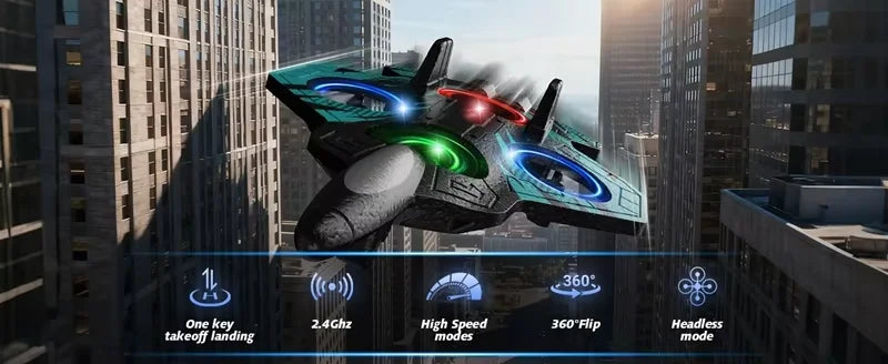Remote Control Airplane RC Plane Helicopter 360° Flip Stunt Airplane with LED Radio EPP Foam Aircraft Fighter Jet Drone Fly Toy by Tech-Home Store