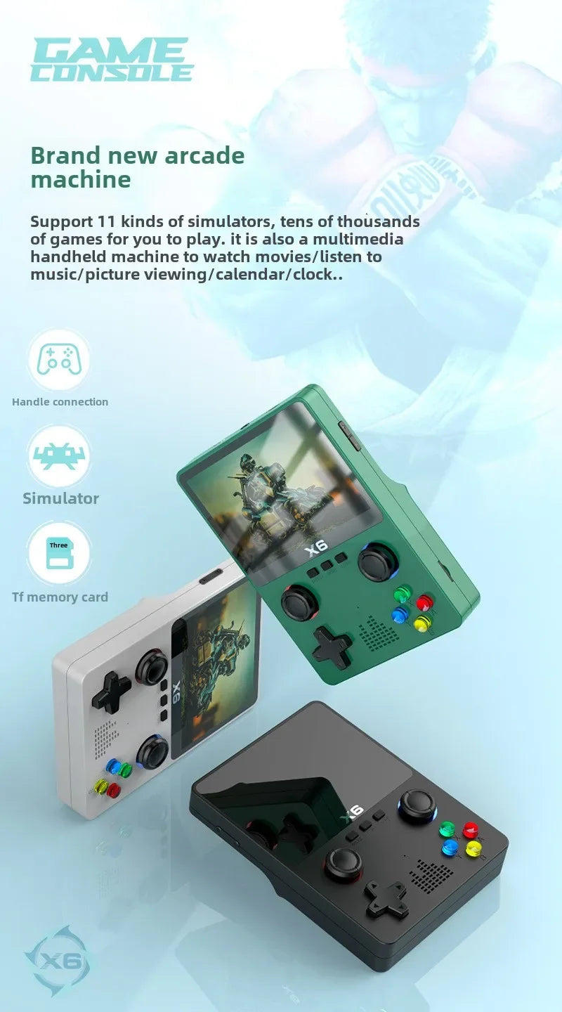 Original X6 3.5Inch IPS Screen Handheld Game Player Dual Joystick 11 Simulators GBA Video Game Console for Kids Gifts by Tech-Home Store