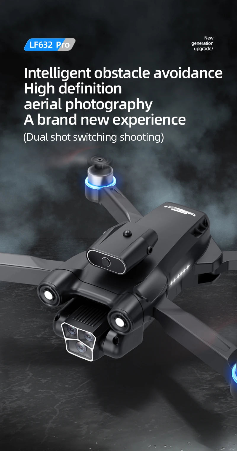 LF632 5G RC Drone Brushless Intelligent HD Dual Camera WIFI FPV Optical Flow Obstacle Avoidance Foldable Quadcopter Model Toys by Tech-Home Store