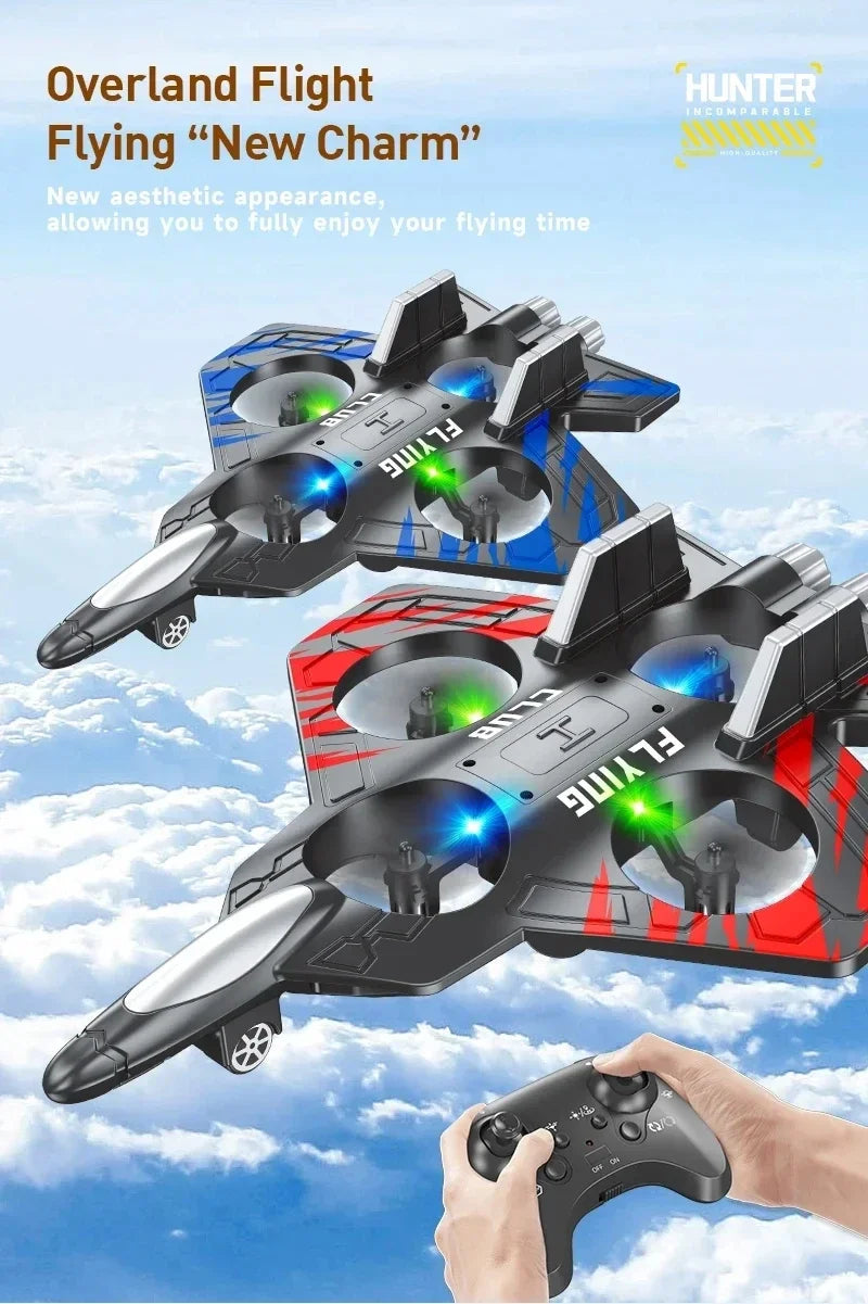Remote Control Airplane RC Plane Helicopter 360° Flip Stunt Airplane with LED Radio EPP Foam Aircraft Fighter Jet Drone Fly Toy by Tech-Home Store