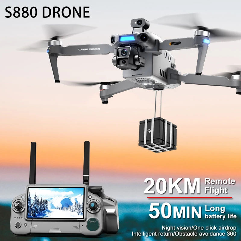 S880 Pro Max Professional GPS Drone - 8K Camera, 3 Axis Gimbal, 5G WiFi, Brushless by Tech-Home Store
