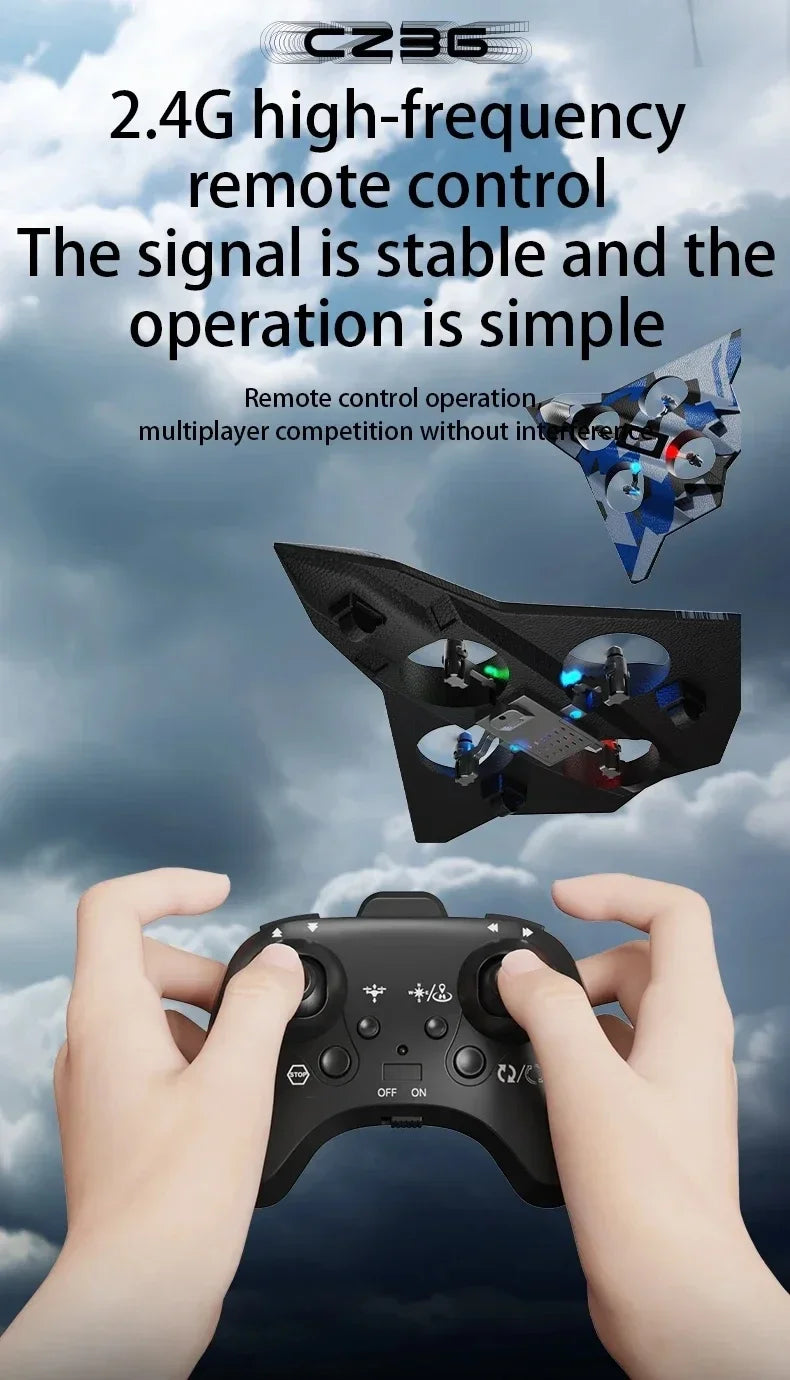 Remote Control Airplane RC Plane Helicopter 360° Flip Stunt Airplane with LED Radio EPP Foam Aircraft Fighter Jet Drone Fly Toy by Tech-Home Store