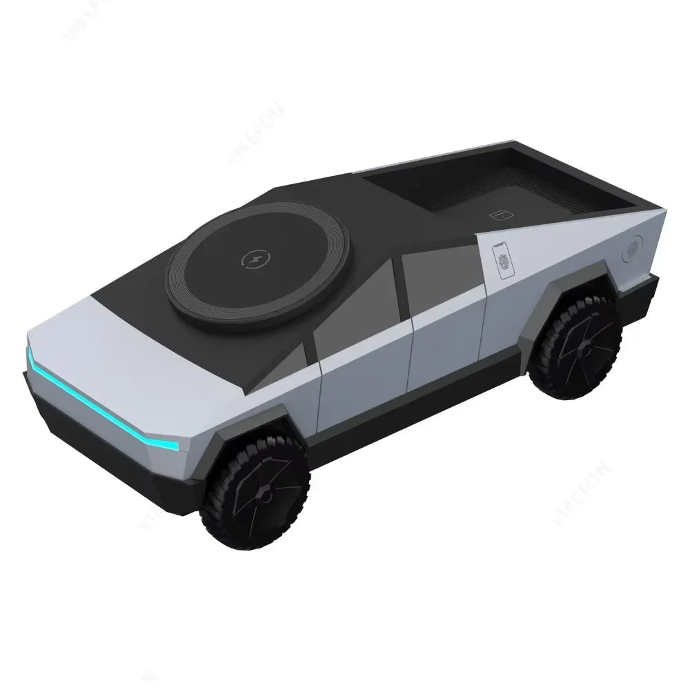 Desktop Cybertruck 3 in 1 Magnetic Fast Charger For IPhone 16 15 Pro Max, Apple/Samsung Watch Airpods Pro