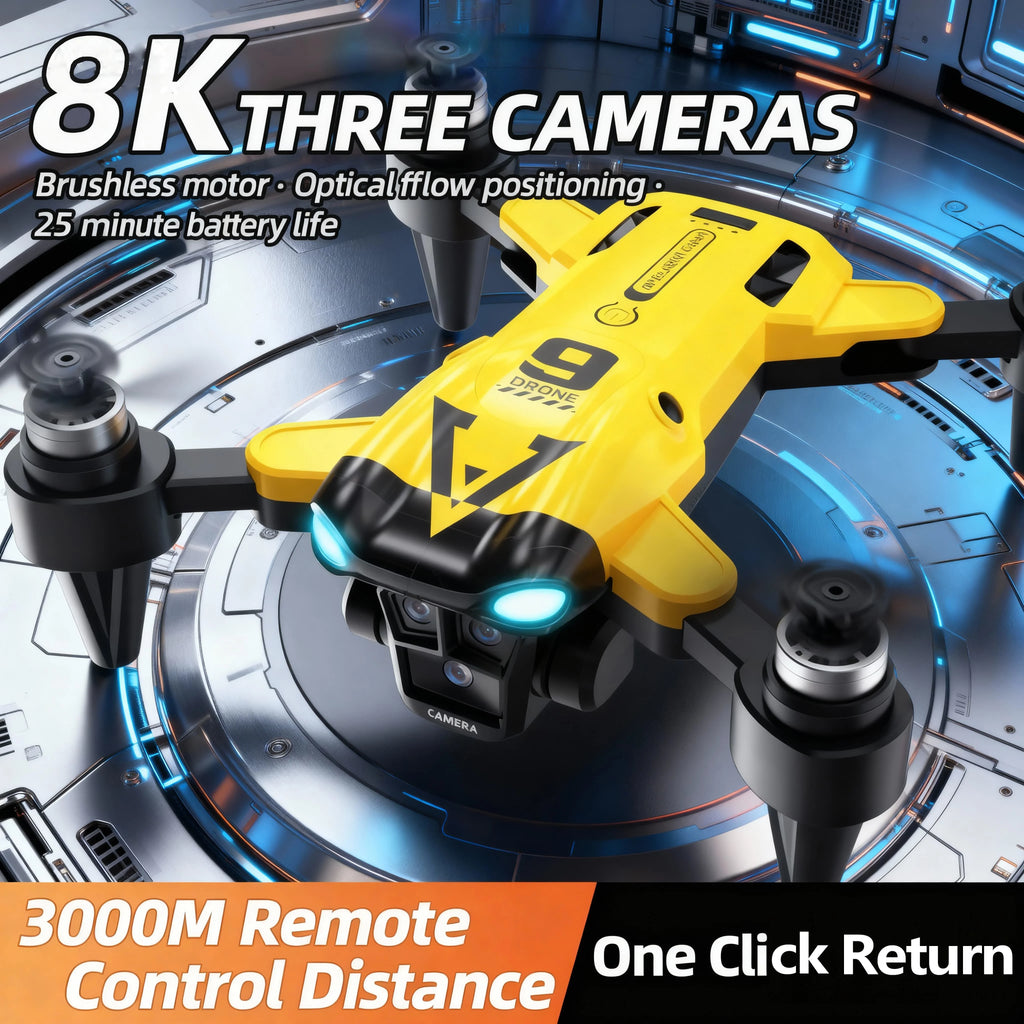 New B9 Pro RC Drone 4K 1080P Wide Angle Dual HD Camera Foldable Quadcopter WiFi FPV Altitude Hold， Long Endurance Drone - Equipped With Optical Flow Positioning And Dual High-definition Cameras, It Is The Perfect Gift For A by Tech-Home Store