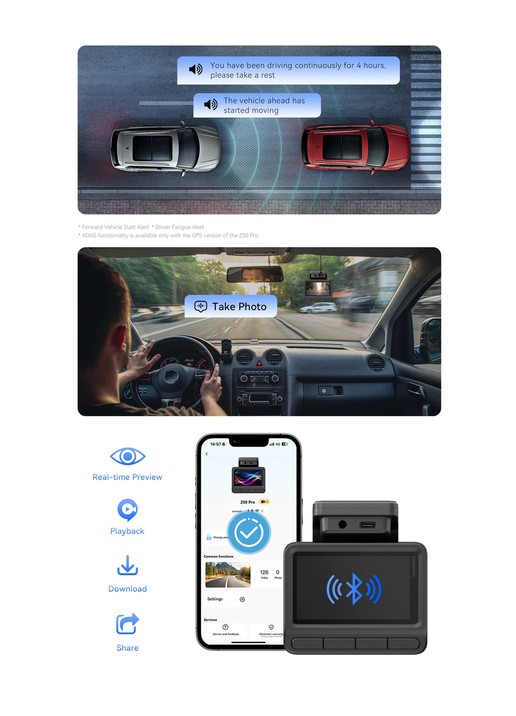 DDPAI Dash Cam Z50 Pro - 4K UHD Dual-Channel With 3-Inch IPS Display And GPS ADAS Wi-Fi by Tech-Home Store
