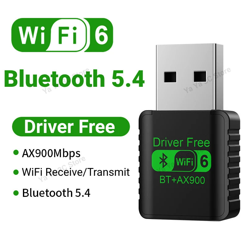 900Mbps USB WiFi Bluetooth 5.4 Adapter 2in1 Dongle Dual Band 2.4G 5GHz USB WiFi 6 Network Wireless Wlan Receiver DRIVER FREE by Tech-Home Store