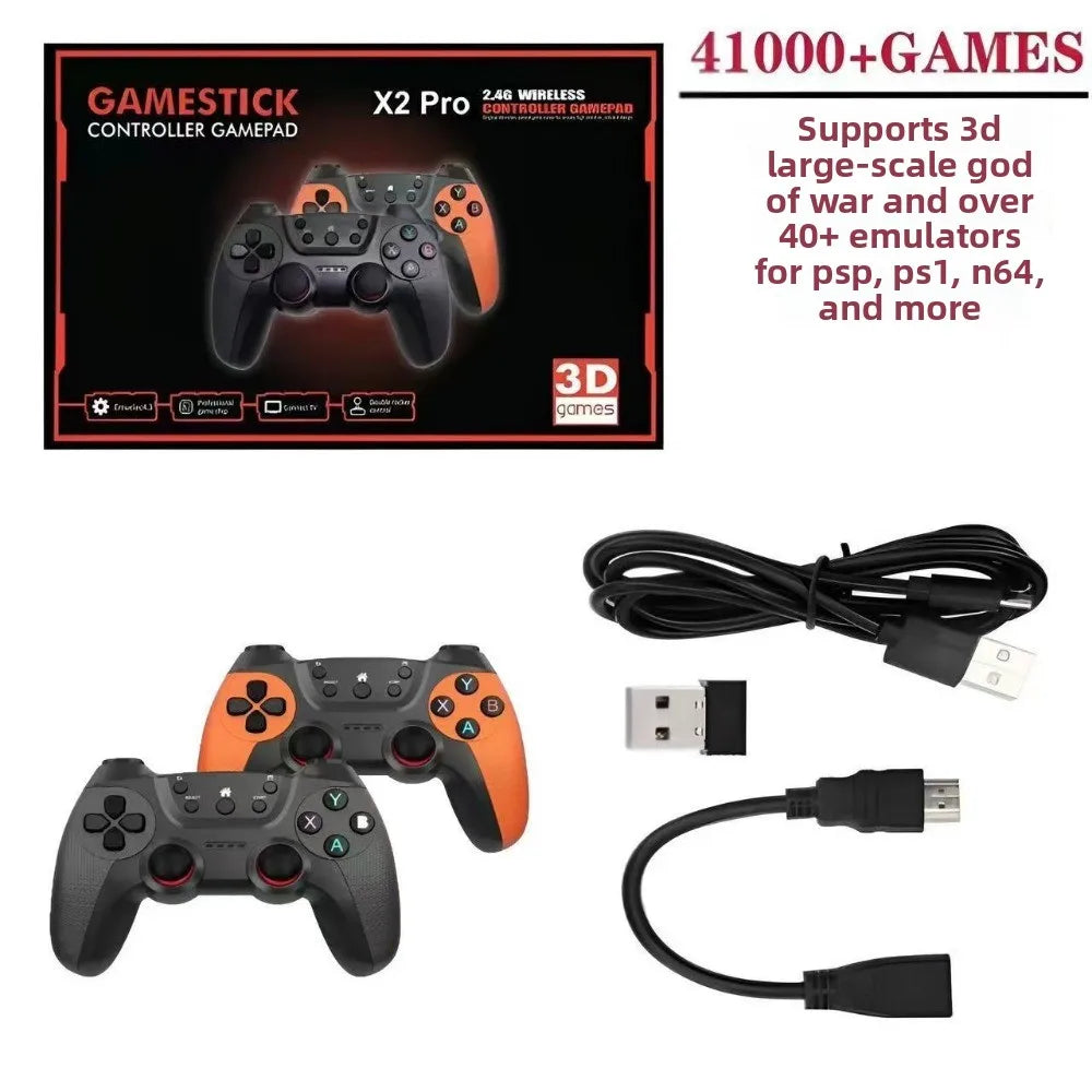 X2 Retro Game Stick 4K Video Game Console 40000+ Games,40+ Emulators,HD Output 2 Wireless Controllers,Plug and Play,TV/Computer by Tech-Home Store