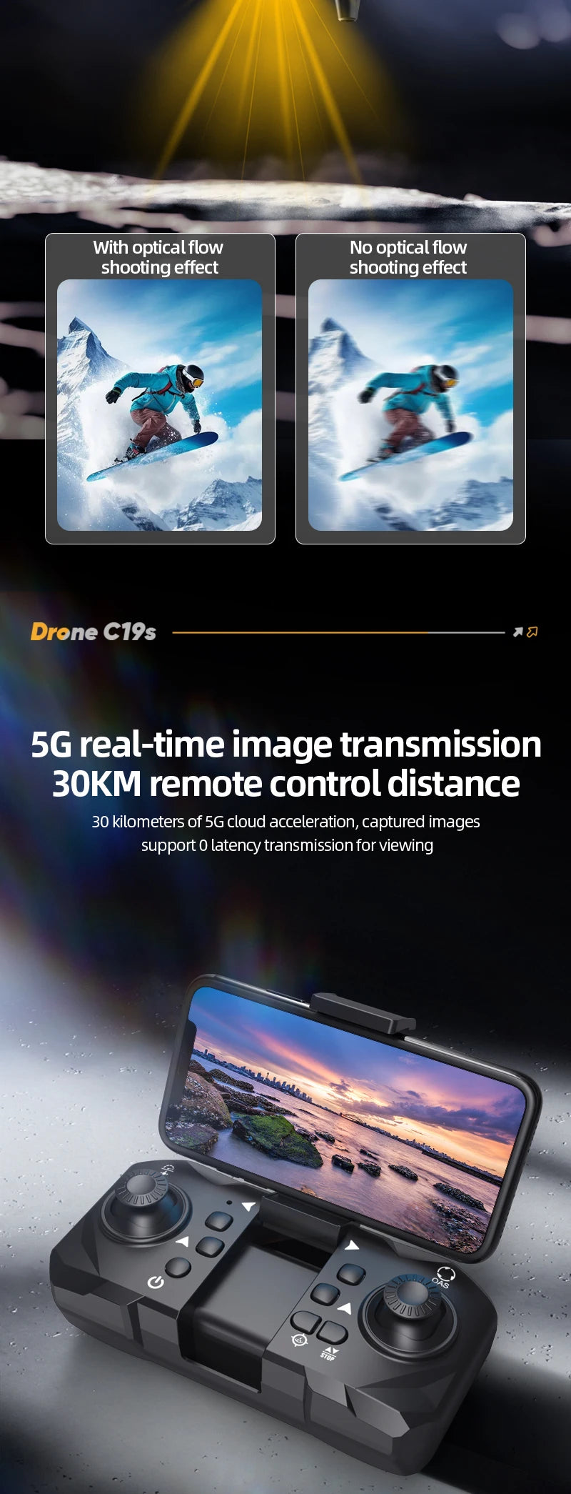 New B9 Pro RC Drone 4K 1080P Wide Angle Dual HD Camera Foldable Quadcopter WiFi FPV Altitude Hold， Long Endurance Drone - Equipped With Optical Flow Positioning And Dual High-definition Cameras, It Is The Perfect Gift For A by Tech-Home Store