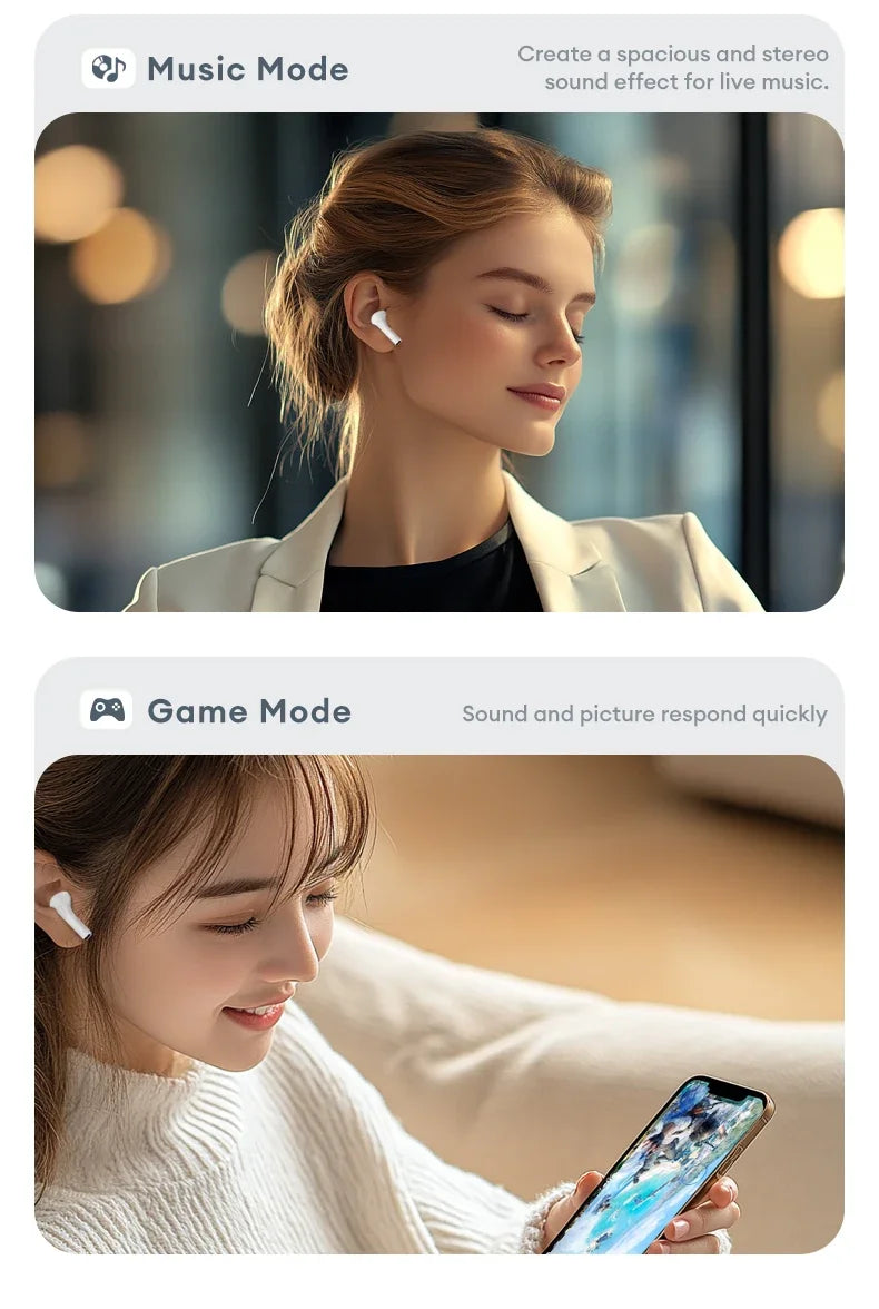Lenovo LP5 PRO Wireless Bluetooth 5.4 Earphones TWS HiFi Sound Gaming Earbuds LP5Pro Sport headset Long Standby with Mic 2025 by Tech-Home Store