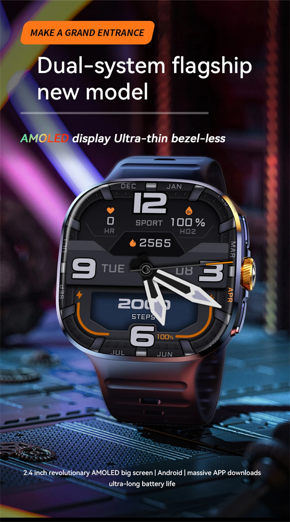 5G/4G Full Network Smart Watch 720*720 AMOLED Screen Video Call 16GB+256GB RAM 2100 MAH Battery Google Play WIFI GPS Smartwatch by Tech-Home Store