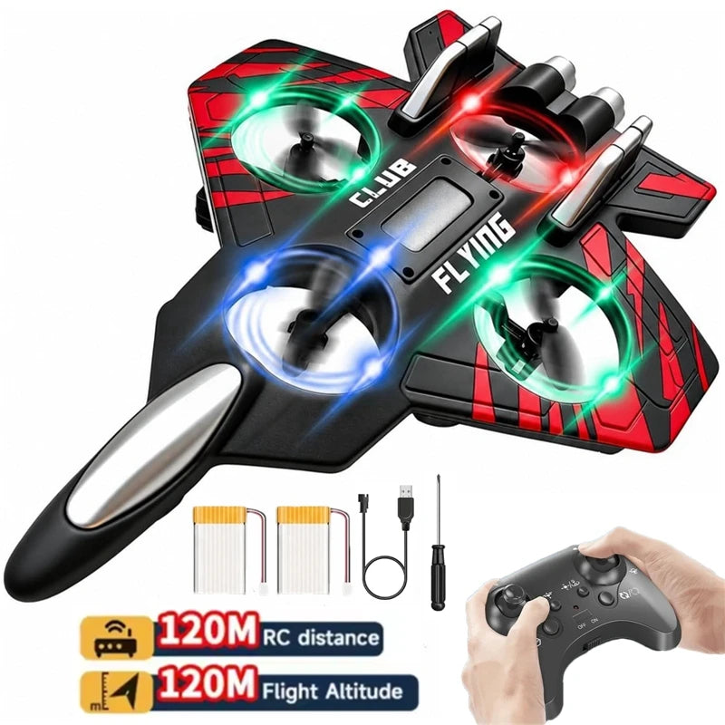 Remote Control Airplane RC Plane Helicopter 360° Flip Stunt Airplane with LED Radio EPP Foam Aircraft Fighter Jet Drone Fly Toy by Tech-Home Store