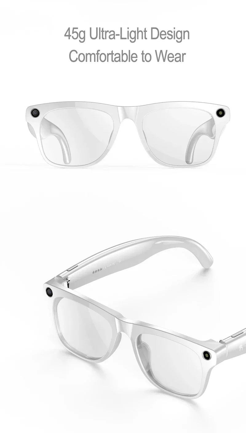 NovaTech VisionGlass 4K AI Smart Glasses - 800W Pixel Camera and Real Time Translation in 75 Languages by Tech-Home Store