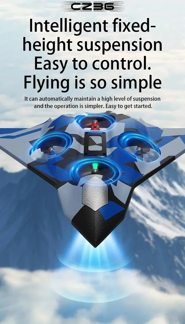 Remote Control Airplane RC Plane Helicopter 360° Flip Stunt Airplane with LED Radio EPP Foam Aircraft Fighter Jet Drone Fly Toy by Tech-Home Store