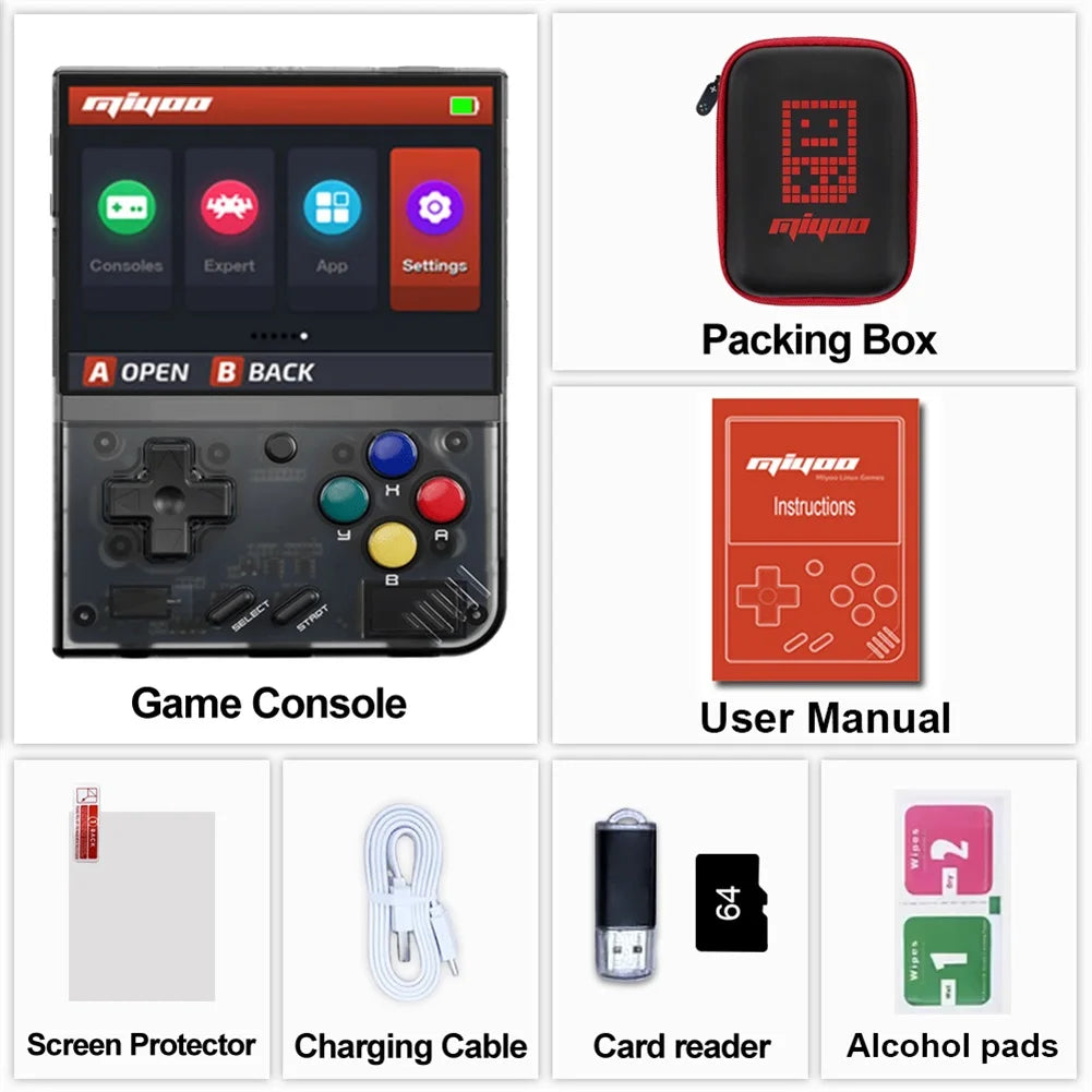 Miyoo Mini Plus Retro Handheld Game Console Classic Players Emulator IPS Screen with WiFi & RTC Portable Case Mini+ Video Games Consoles Simulator Pocket Gift For Leisure Time by Tech-Home Store
