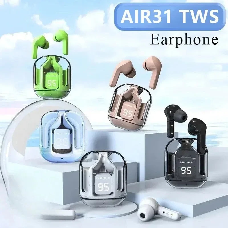 Original T2 Wireless Bluetooth Earphone Transparent HIFI Headphones LED Power Digital Display Stereo Sound Earphones for Xiaomi by Tech-Home Store