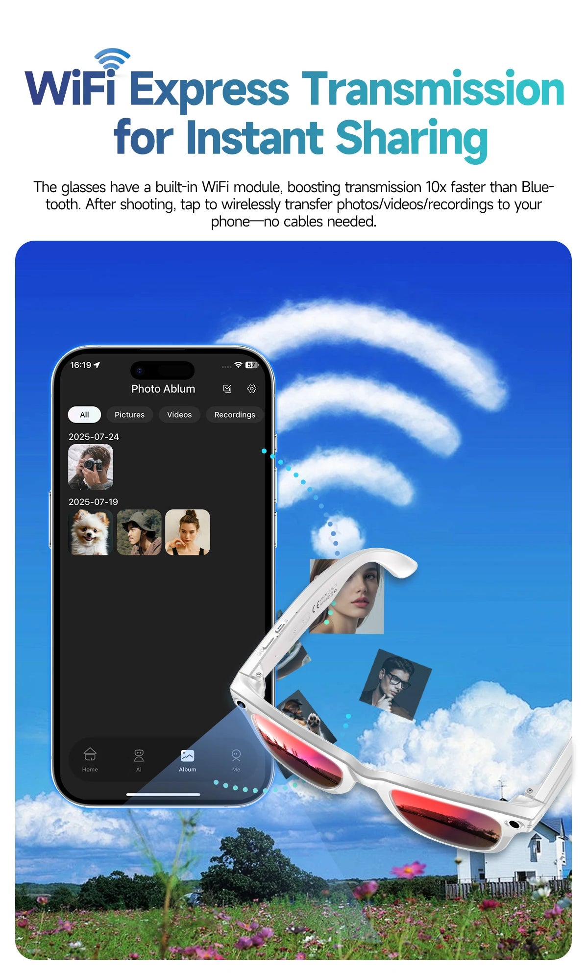 New 800W Camera AI Glasses Men Color-Changing Smart Translation Glasses Photo Video Recording Waterproof Call Smart Sunglasses by Tech-Home Store