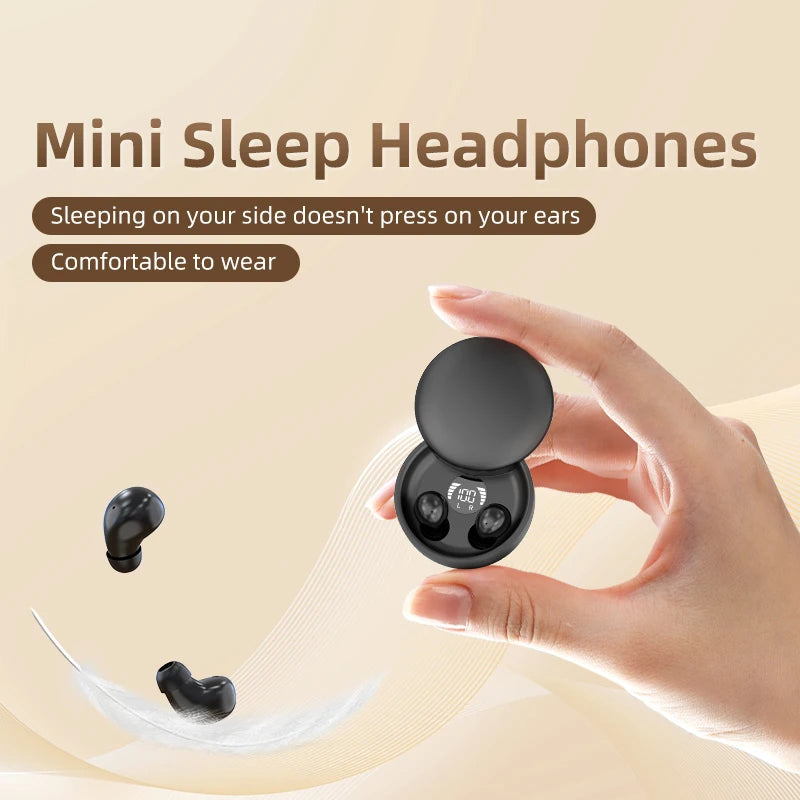 Wireless Bluetooth sleeping Headphones Noise canceling earbuds Hidden Headset Mini Invisible Earphones With Mic Sport Waterproof by Tech-Home Store