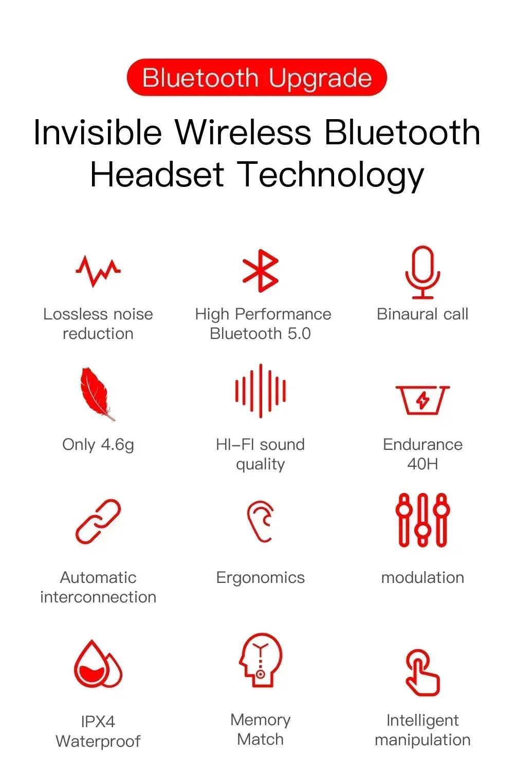 E6S Wireless Bluetooth Earphones TWS Bluetooth Headset Wireless Earbuds Noise Cancelling Earphones with Microphone Headphones by Tech-Home Store