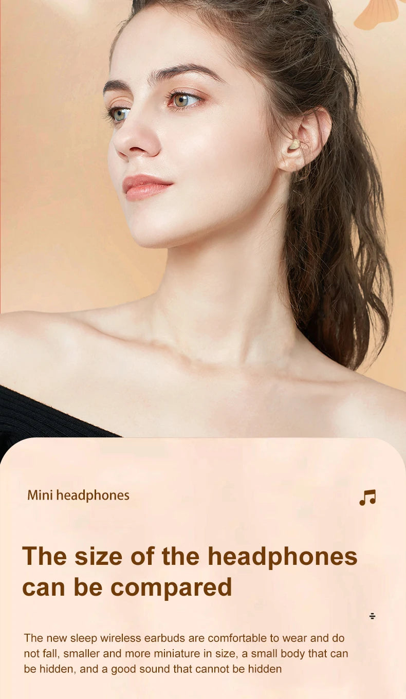 Wireless Bluetooth sleeping Headphones Noise canceling earbuds Hidden Headset Mini Invisible Earphones With Mic Sport Waterproof by Tech-Home Store