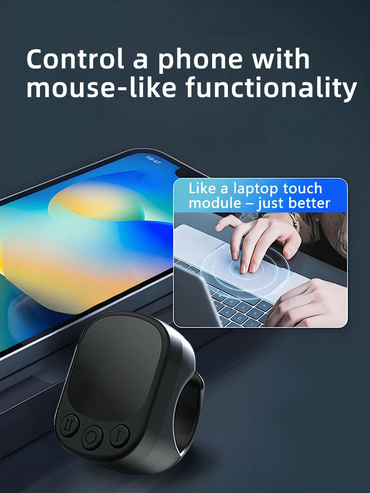 Mouse Ring Remote Control with Touchpad,Smart Automatic Screen Clicker Device，Continuous Clicker，Scrolling Ring Remote Control S by Tech-Home Store