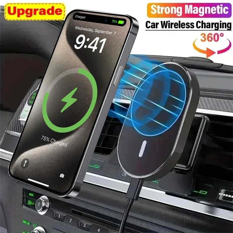 MagGrip Car Wireless Charger Holder For MagSafe iPhone 12 13 14 15 16 17 Pro Max On Air Vent - 15W Fast Charging by Tech-Home Store