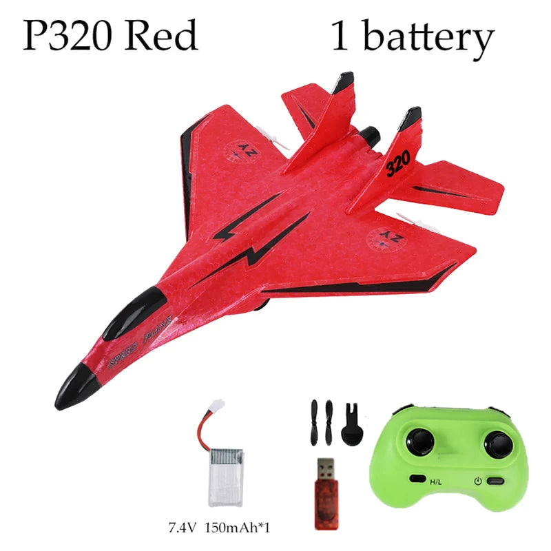 Parkten 2.4G 2CH Glider RC Ariplane P320 Fixed Wing Fighter Aircra Hand Throwing Foam Outdoor Toys For Boys Birthday Gift by Tech-Home Store
