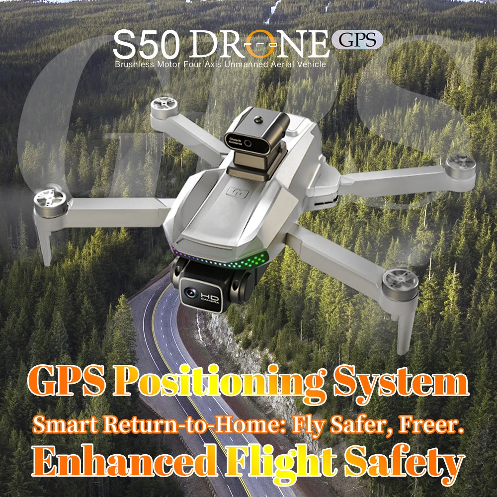 S50 PRO GPS Drone with 2 Batteries, 4.5-inch Large Screen Remote, Real-Time HD Camera, Obstacle Avoidance, Extended Flight Time by Tech-Home Store