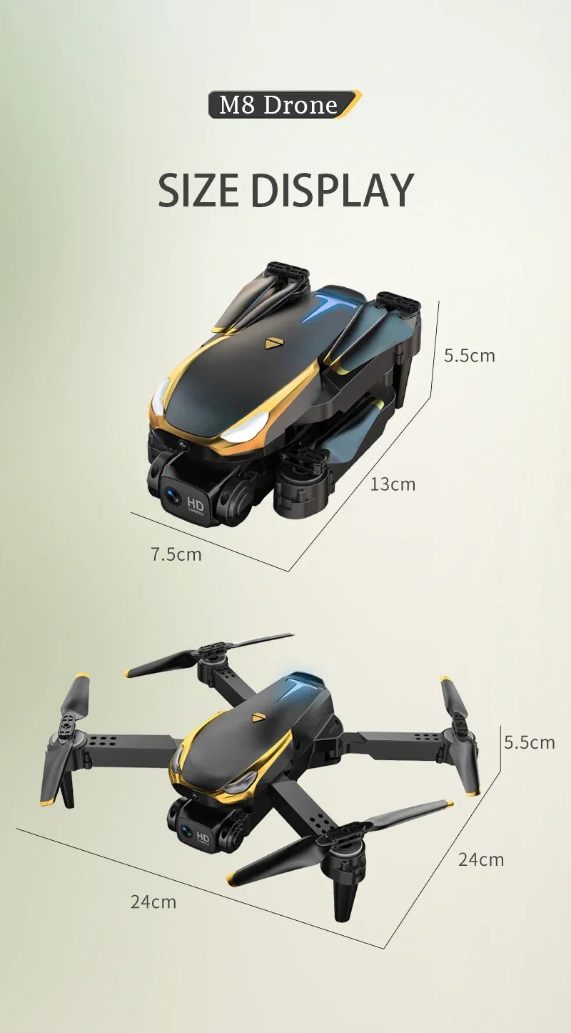M8 GPS Drone with 4K EIS Camera | Optical Flow Altitude Hold & Obstacle Avoidance | Foldable Long Range of 5000M | RC Quadcopter by Tech-Home Store