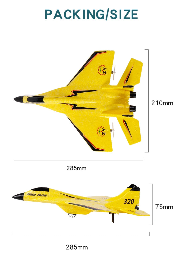 Parkten 2.4G 2CH Glider RC Ariplane P320 Fixed Wing Fighter Aircra Hand Throwing Foam Outdoor Toys For Boys Birthday Gift by Tech-Home Store