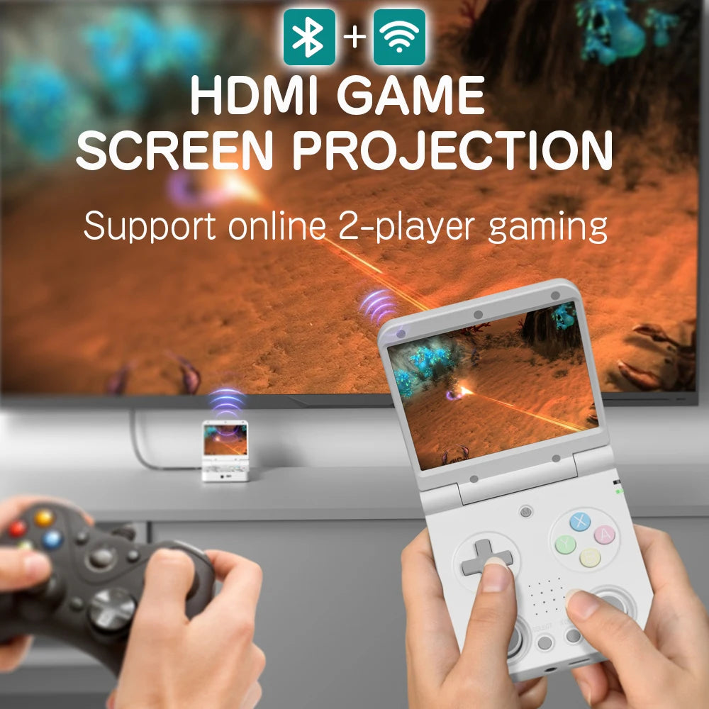 MIYOO Flip V2 Handheld Game Console - 3.5 Inch IPS Display With 5000 Classics Preloaded by Tech-Home Store