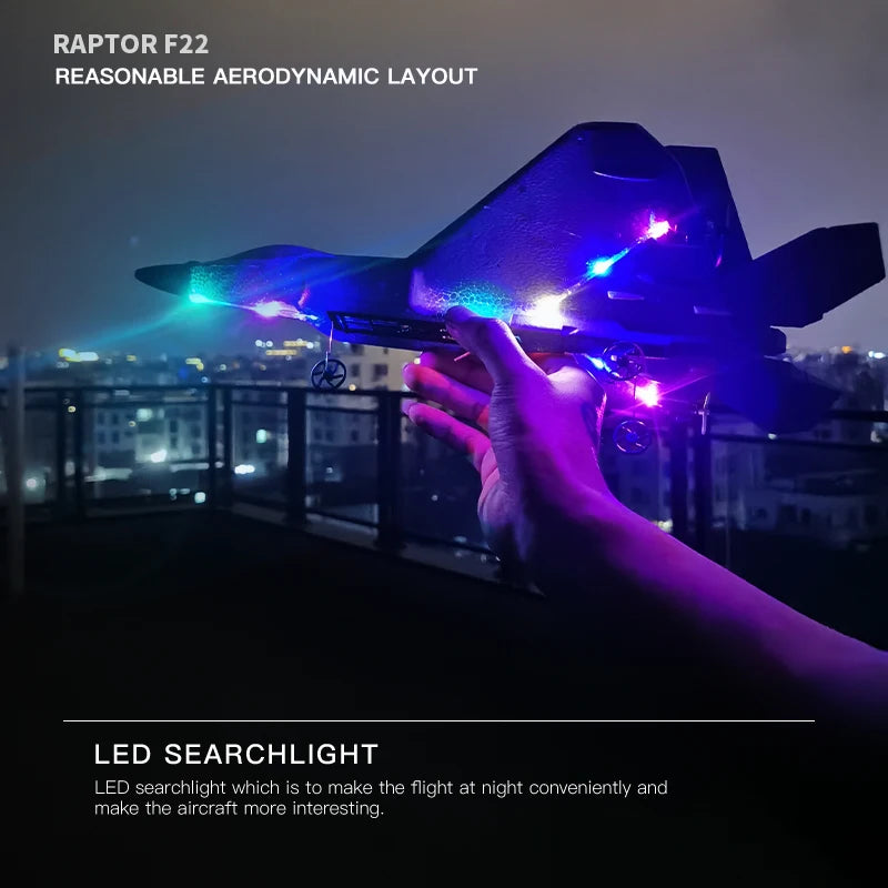 2024 New F22S 2.4G 4CH 3D6G RC Airplane Raptor F22 Warplane WLtoys A180 Upgrade Version LED Light With Gyroscope Out Door Toys by Tech-Home Store