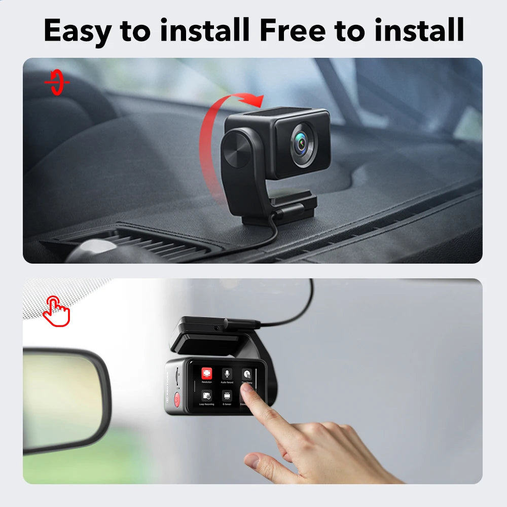 REDTIGER A4 4K Dash Cam Front And Rear Drive Recorder With GPS And 5G WiFi Touch Screen Night Vision - 24H Parking Mode by Tech-Home Store