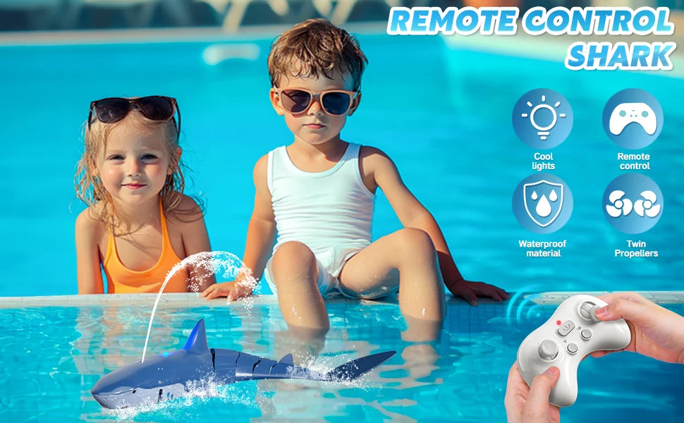 Smart Rc Shark whale Spray Water Toy Remote Controlled Boat ship Submarine Robots Fish Electric Toys for Kids Boys baby Children by Tech-Home Store
