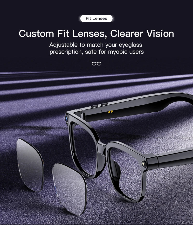 VisionTech NovaSight 4K 8MP Smart Glasses - Real Time Translation Over 150 Languages With ChatGPT AI by Tech-Home Store