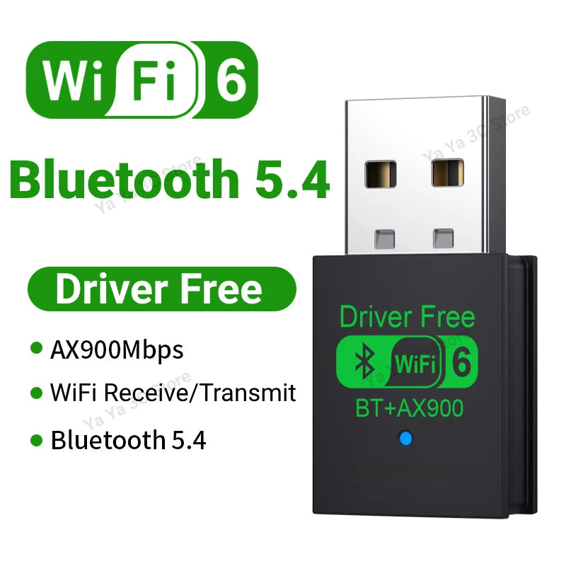 900Mbps USB WiFi Bluetooth 5.4 Adapter 2in1 Dongle Dual Band 2.4G 5GHz USB WiFi 6 Network Wireless Wlan Receiver DRIVER FREE by Tech-Home Store