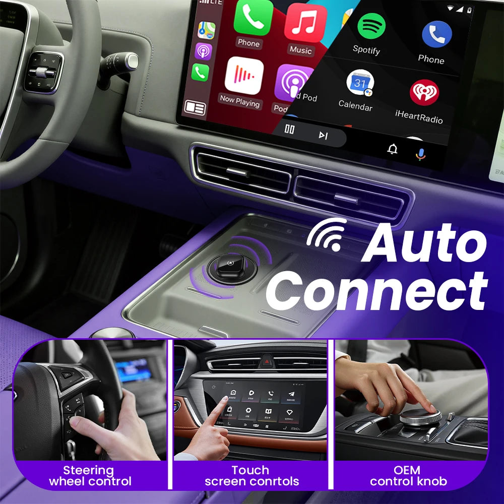 2026 NEW Wireless Carplay Adapter Android Auto 2in 1 Smart Dongle For iphone Android Phone For Volvo Benz Mg Kia Chery VW Honda by Tech-Home Store
